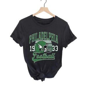 Philadelphia Football Black T-Shirt - Retro Vintage Fans Tee